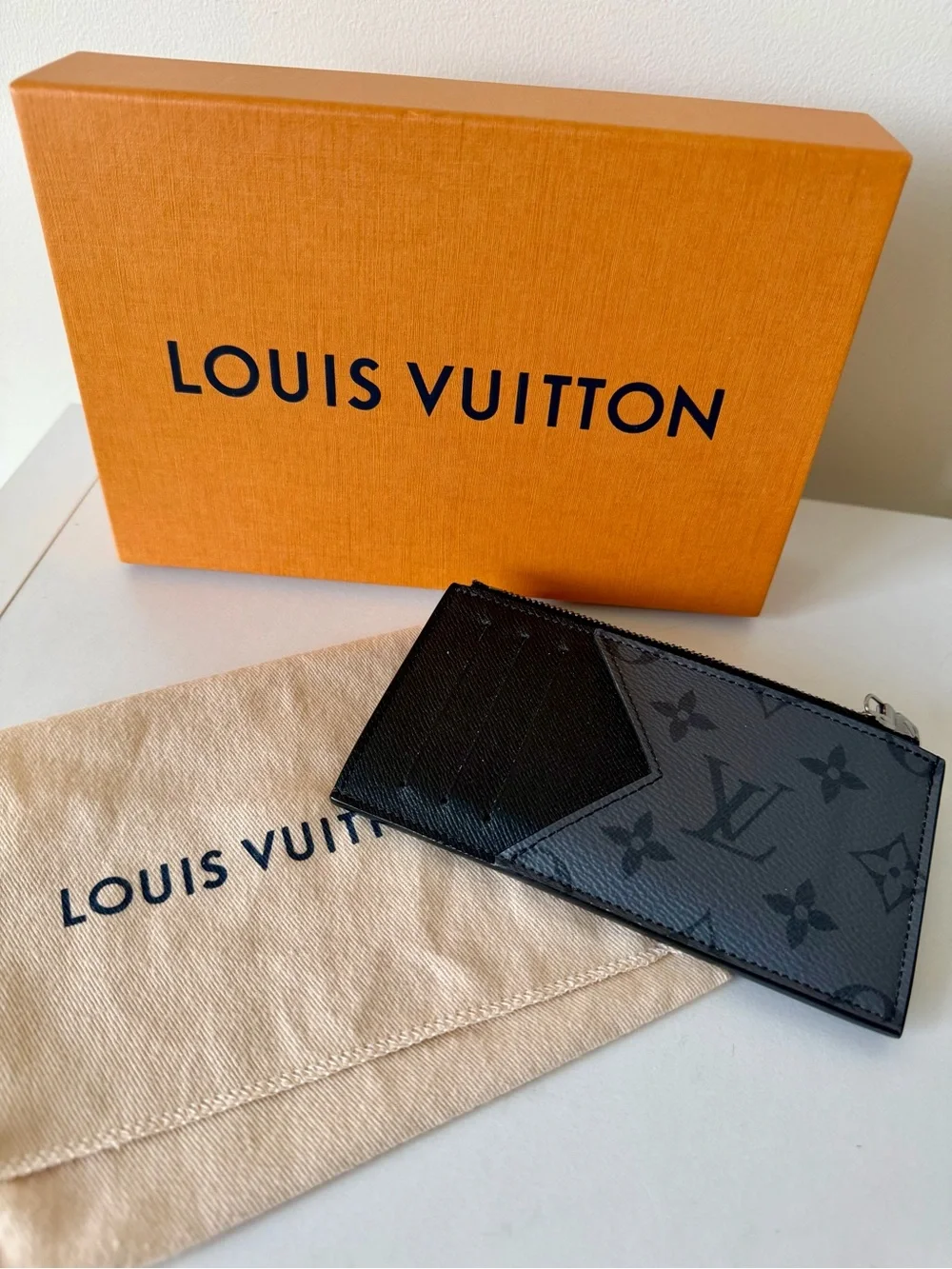 Louis Vuitton Monogram Eclipse Slim Card Case in Black and Charcoal